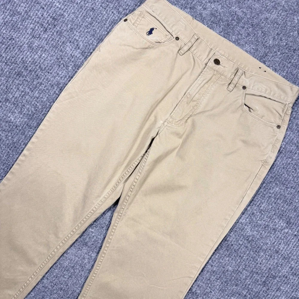 Polo Ralph Lauren Authentic Dungarees Khaki Tan Straight Leg Pants 35x32